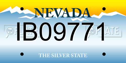 IB09771 Nevada License Plate