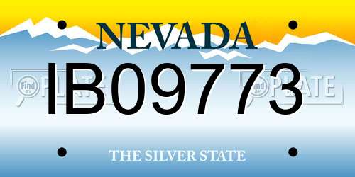 IB09773 Nevada License Plate
