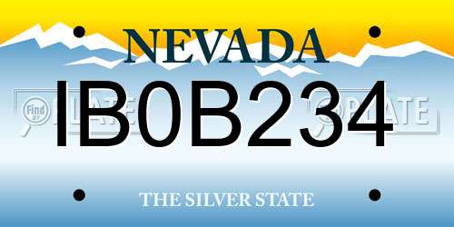 IB0B234 Nevada License Plate