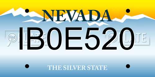 IB0E520 Nevada License Plate