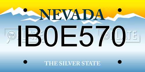 IB0E570 Nevada License Plate