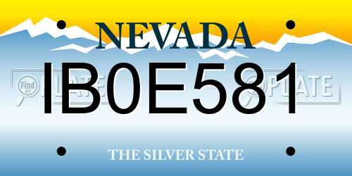 IB0E581 Nevada License Plate
