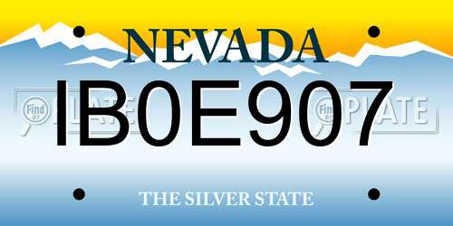 IB0E907 Nevada License Plate