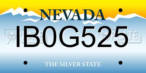 IB0G525 Nevada License Plate