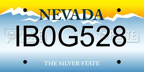 IB0G528 Nevada License Plate