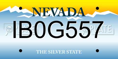 IB0G557 Nevada License Plate