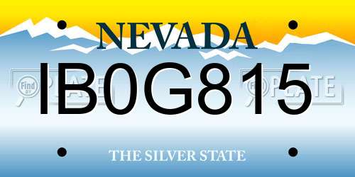 IB0G815 Nevada License Plate