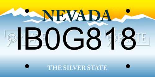 IB0G818 Nevada License Plate