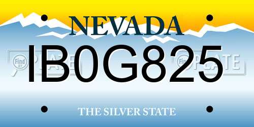 IB0G825 Nevada License Plate