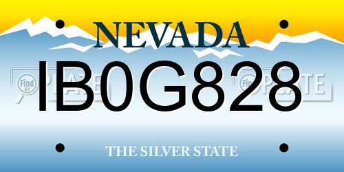 IB0G828 Nevada License Plate