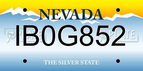 IB0G852 Nevada License Plate