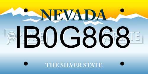 IB0G868 Nevada License Plate