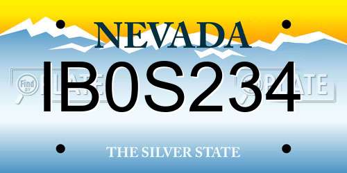 IB0S234 Nevada License Plate