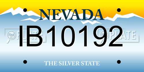 IB10192 Nevada License Plate