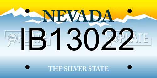 IB13022 Nevada License Plate