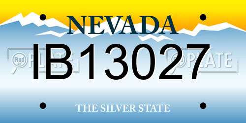 IB13027 Nevada License Plate