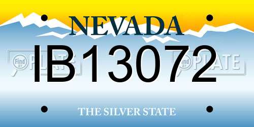 IB13072 Nevada License Plate