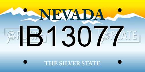 IB13077 Nevada License Plate