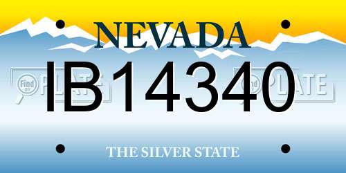 IB14340 Nevada License Plate