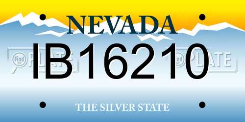 IB16210 Nevada License Plate