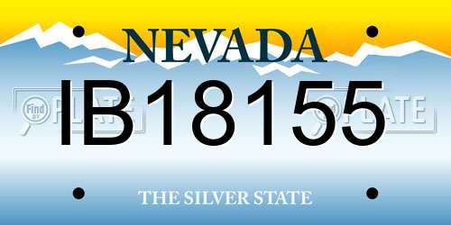 IB18155 Nevada License Plate