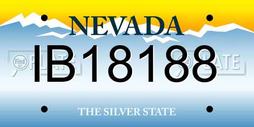 IB18188 Nevada License Plate