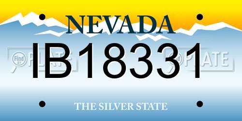 IB18331 Nevada License Plate