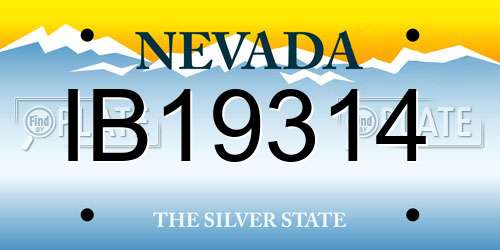 IB19314 Nevada License Plate