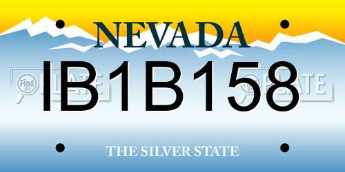 IB1B158 Nevada License Plate