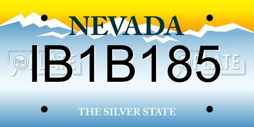 IB1B185 Nevada License Plate