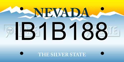 IB1B188 Nevada License Plate