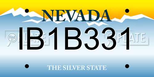 IB1B331 Nevada License Plate