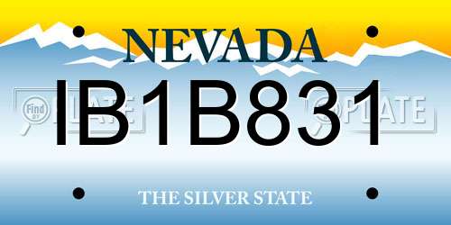IB1B831 Nevada License Plate