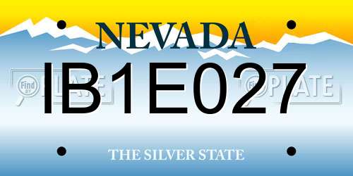 IB1E027 Nevada License Plate