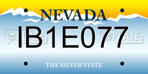 IB1E077 Nevada License Plate
