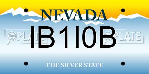 IB1I0B Nevada License Plate