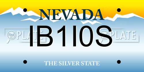 IB1I0S Nevada License Plate