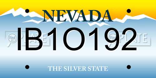 IB1O192 Nevada License Plate