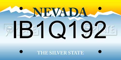 IB1Q192 Nevada License Plate