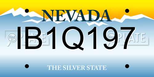 IB1Q197 Nevada License Plate