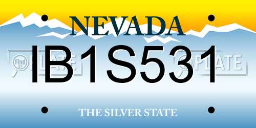 IB1S531 Nevada License Plate