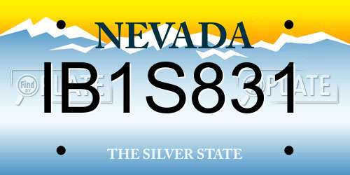 IB1S831 Nevada License Plate
