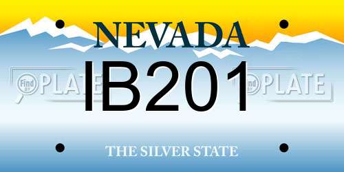 IB201 Nevada License Plate