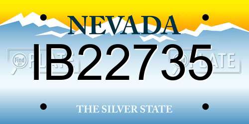 IB22735 Nevada License Plate