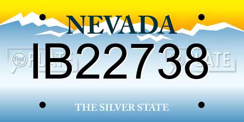 IB22738 Nevada License Plate