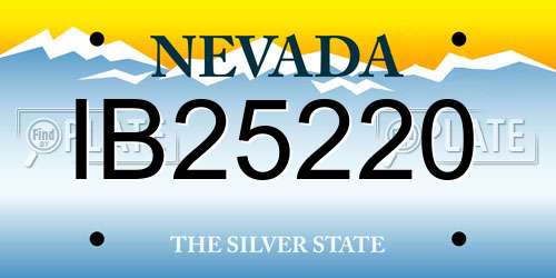 IB25220 Nevada License Plate