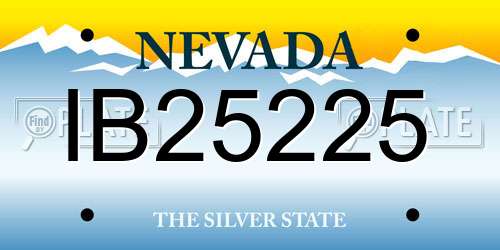 IB25225 Nevada License Plate
