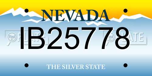 IB25778 Nevada License Plate