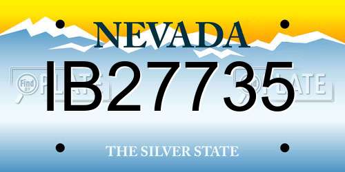 IB27735 Nevada License Plate