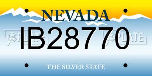 IB28770 Nevada License Plate